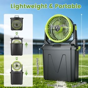 1Pc  5 In 1 20000mAh 10L Bucket Portable Misting Fan Indoor Outdoor Rechargeable Camping Cooling Fan Work As Air Cooler Humidifier Power Bank & RGB Ni