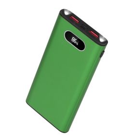 Green-Black-Red Color Options -- 1Pc 20000Mah Power Bank Portable Charger External Battery Pack 22.5W Super Fast Charging With LED Display Flashlight (Option: Green)